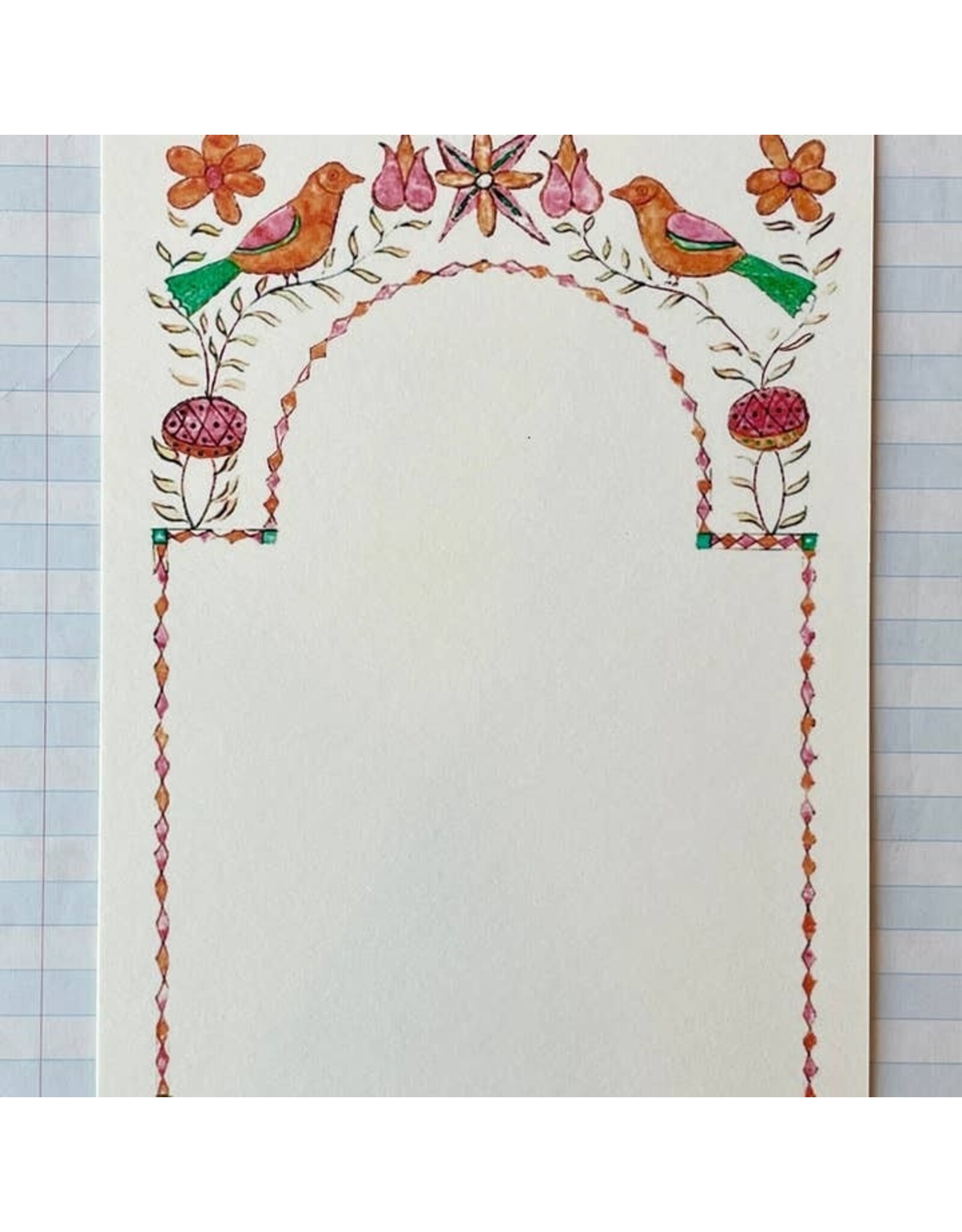 Folk Art Bird Frame Notecard Set