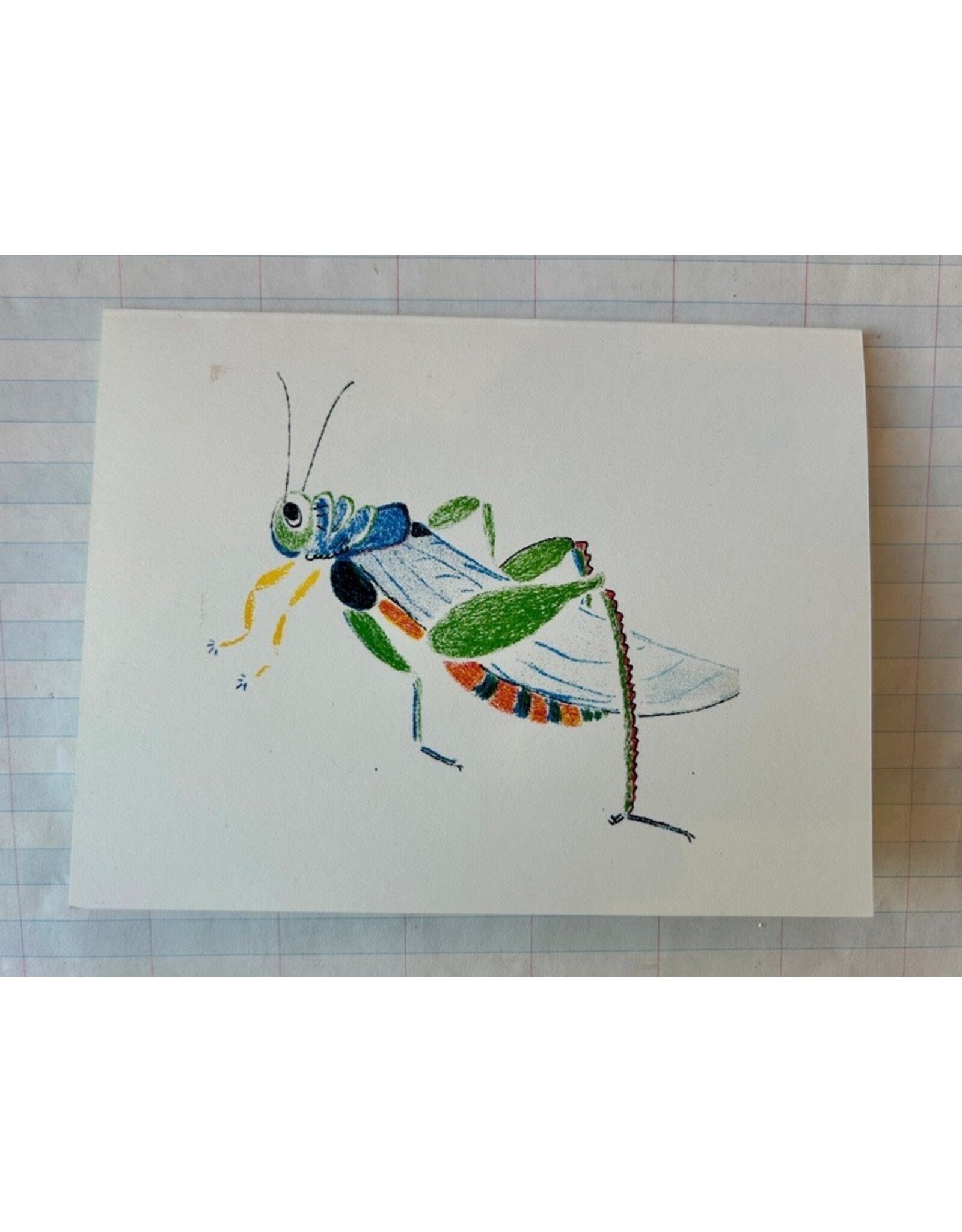 Vintage Grasshopper Artist Notecard