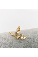 Cubic Zirconia Gold Plated Snake Ring