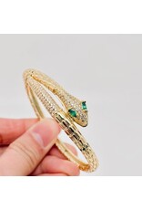 Gold Plated Snake Bangle Bracelet