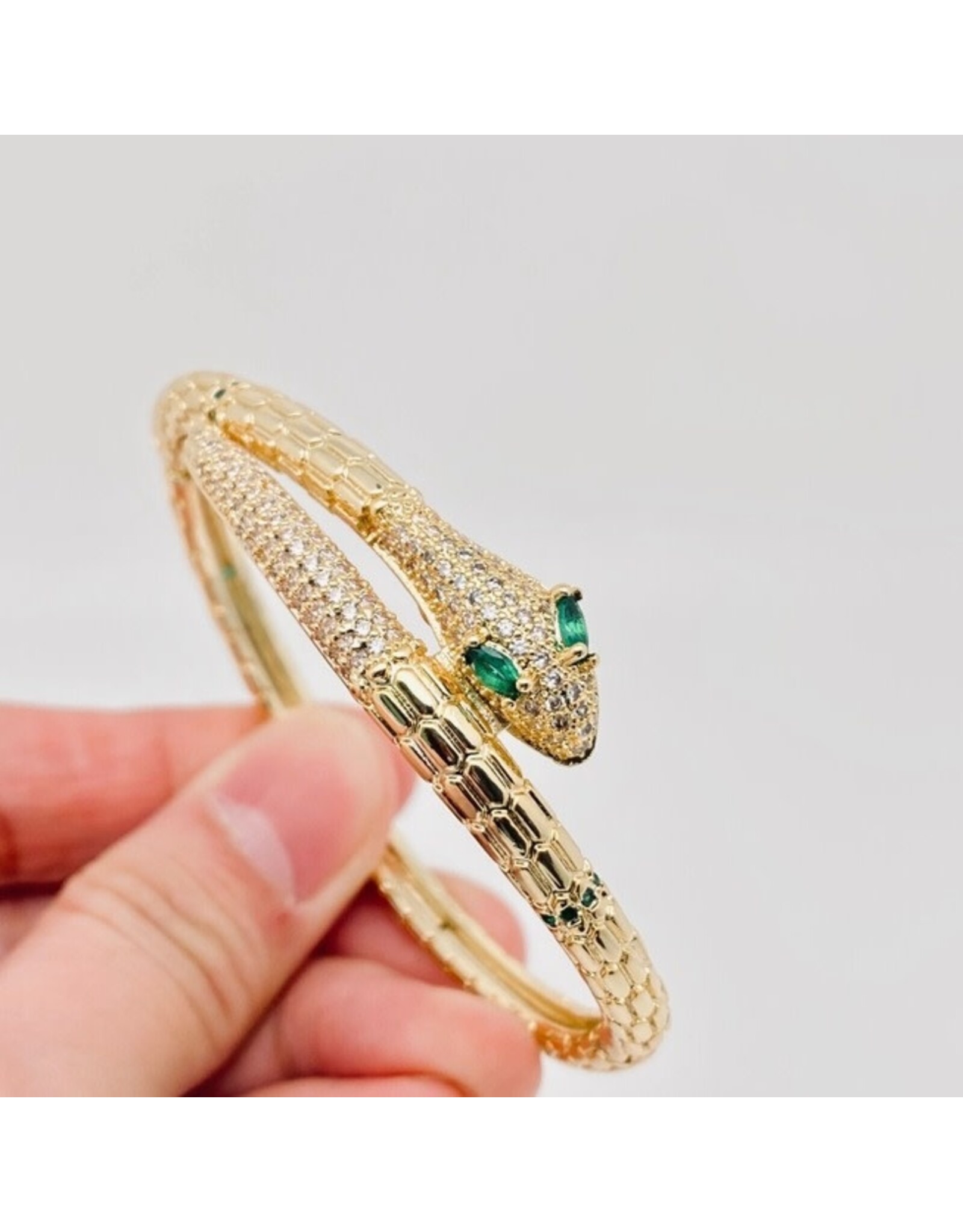 Gold Plated Snake Bangle Bracelet