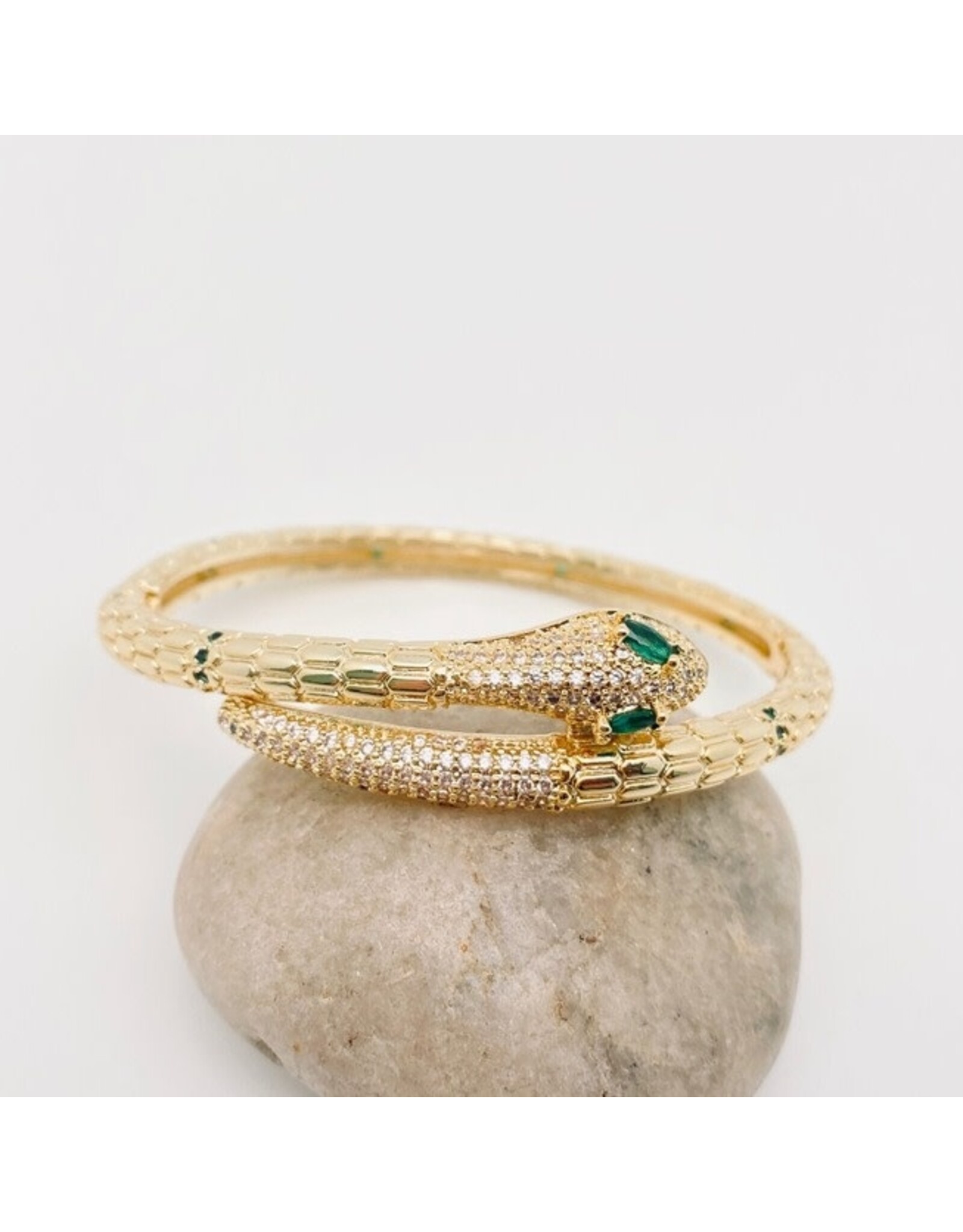 Gold Plated Snake Bangle Bracelet