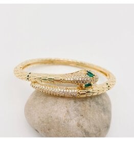 Gold Plated Snake Bangle Bracelet