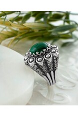 Malachite Sterling Silver Ring "Multiplicity" Size 9