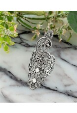 Peacock Filigree Sterling Silver Ring Size 7