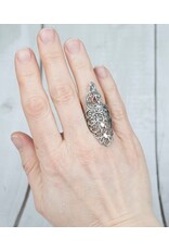 Peacock Filigree Sterling Silver Ring Size 7