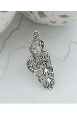 Peacock Filigree Sterling Silver Ring Size 8