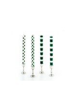 Green Stripes and Dots 4pk Taper Candles