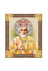 Saint Nicholas Gold Foil Wooden Small Icon