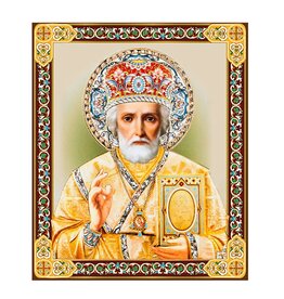Saint Nicholas Gold Foil Wooden Small Icon