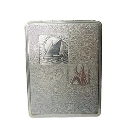 Vintage Soviet Cigarette Case Tourist