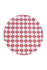 Red and White Geometric Tray