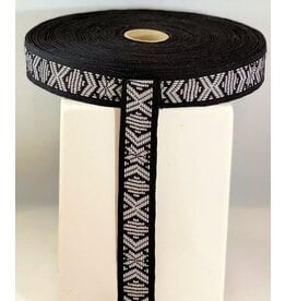 Silver on Black Folk Art Ribbon