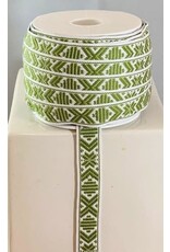 Green on White Folk Art Ribbon