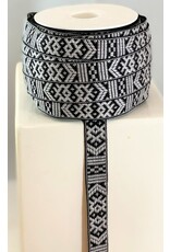 Gray on Black Folk Art Ribbon