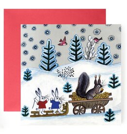 Sledding Animals Holiday Card