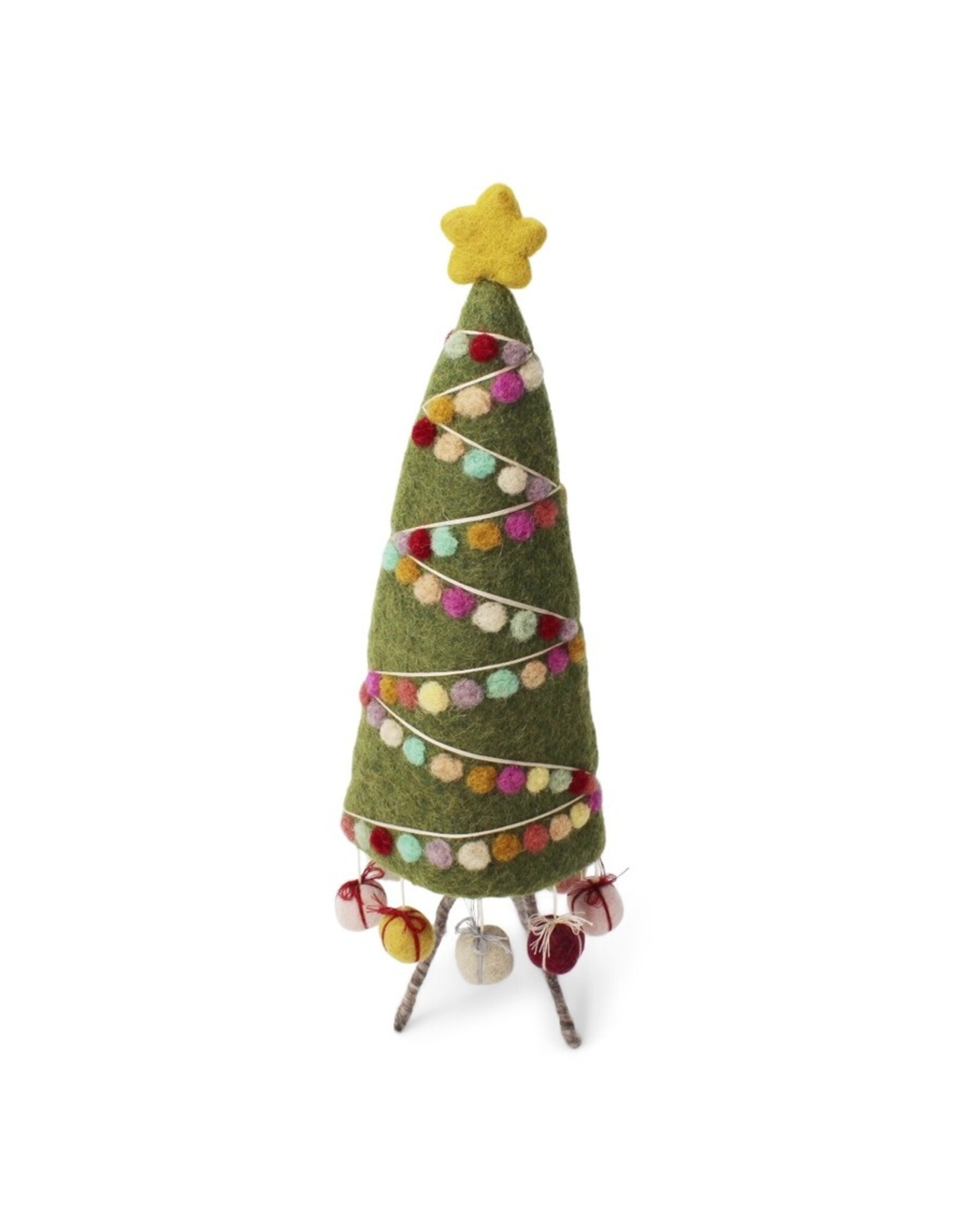 Felted Wool Christmas Tree with Garland (Large)