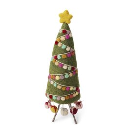 Felted Wool Christmas Tree with Garland (Large)