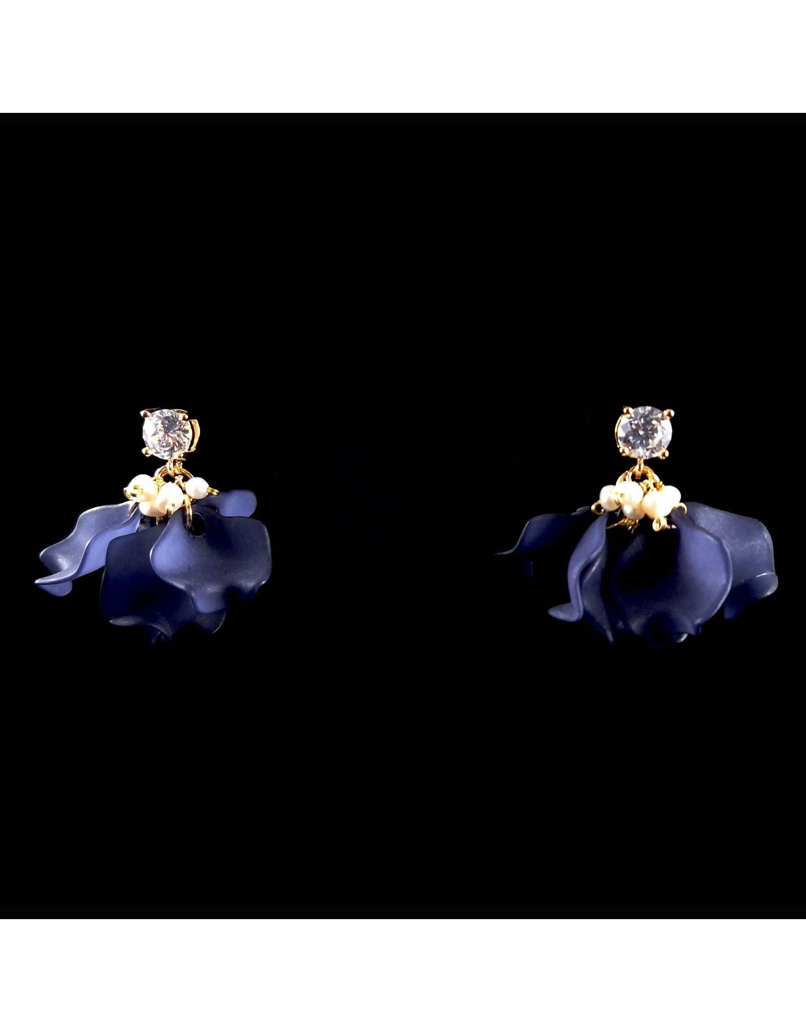 Petals Floral Indigo Drop Earrings