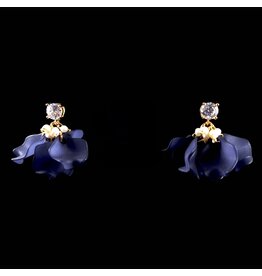 Petals Floral Indigo Drop Earrings