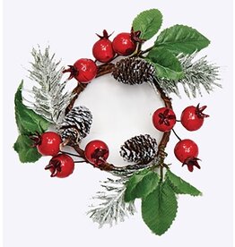 Pinecone and Berries Candle Ring