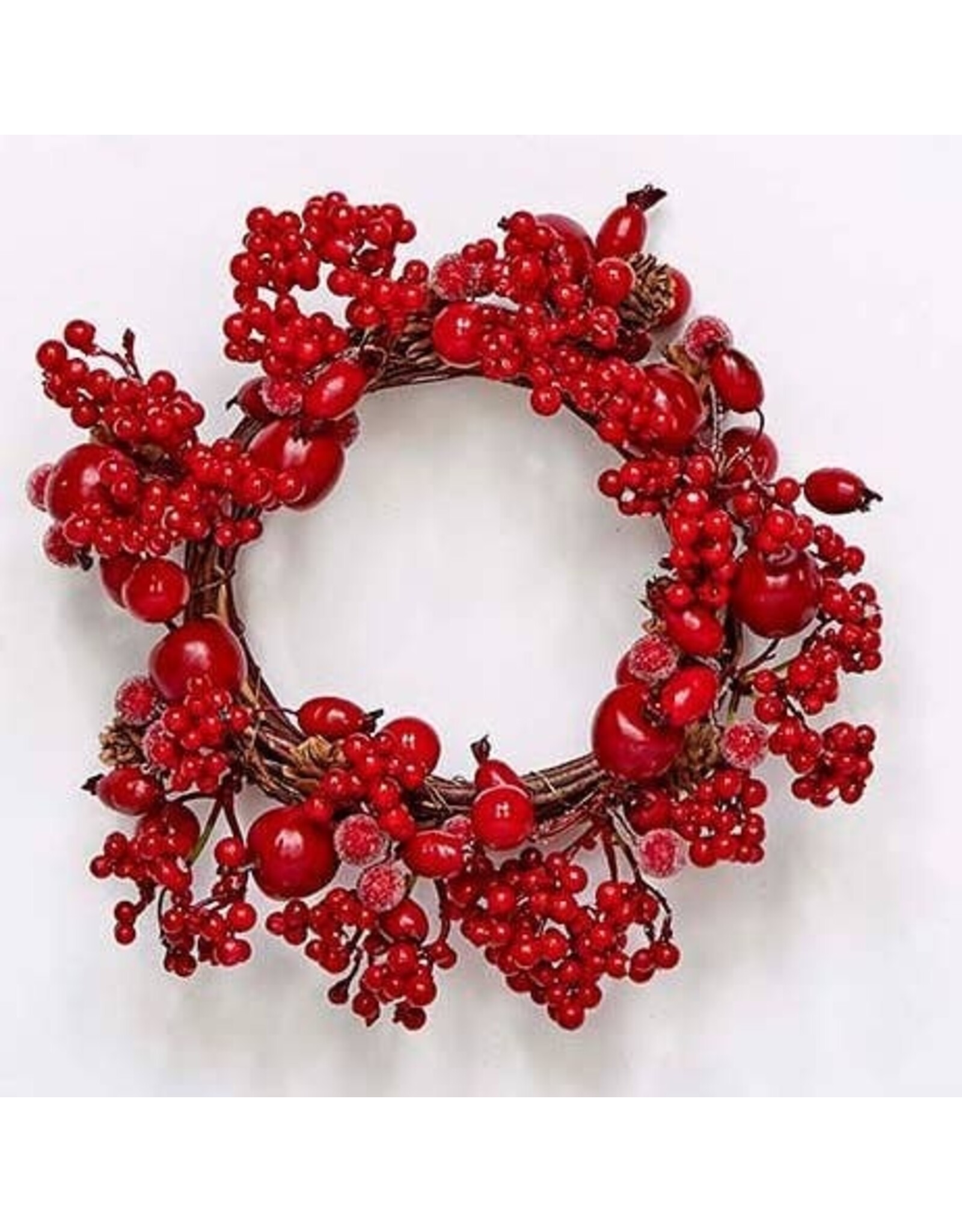 Apples w/ Berries and Pinecones Candle Ring