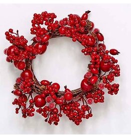 Apples w/ Berries and Pinecones Candle Ring