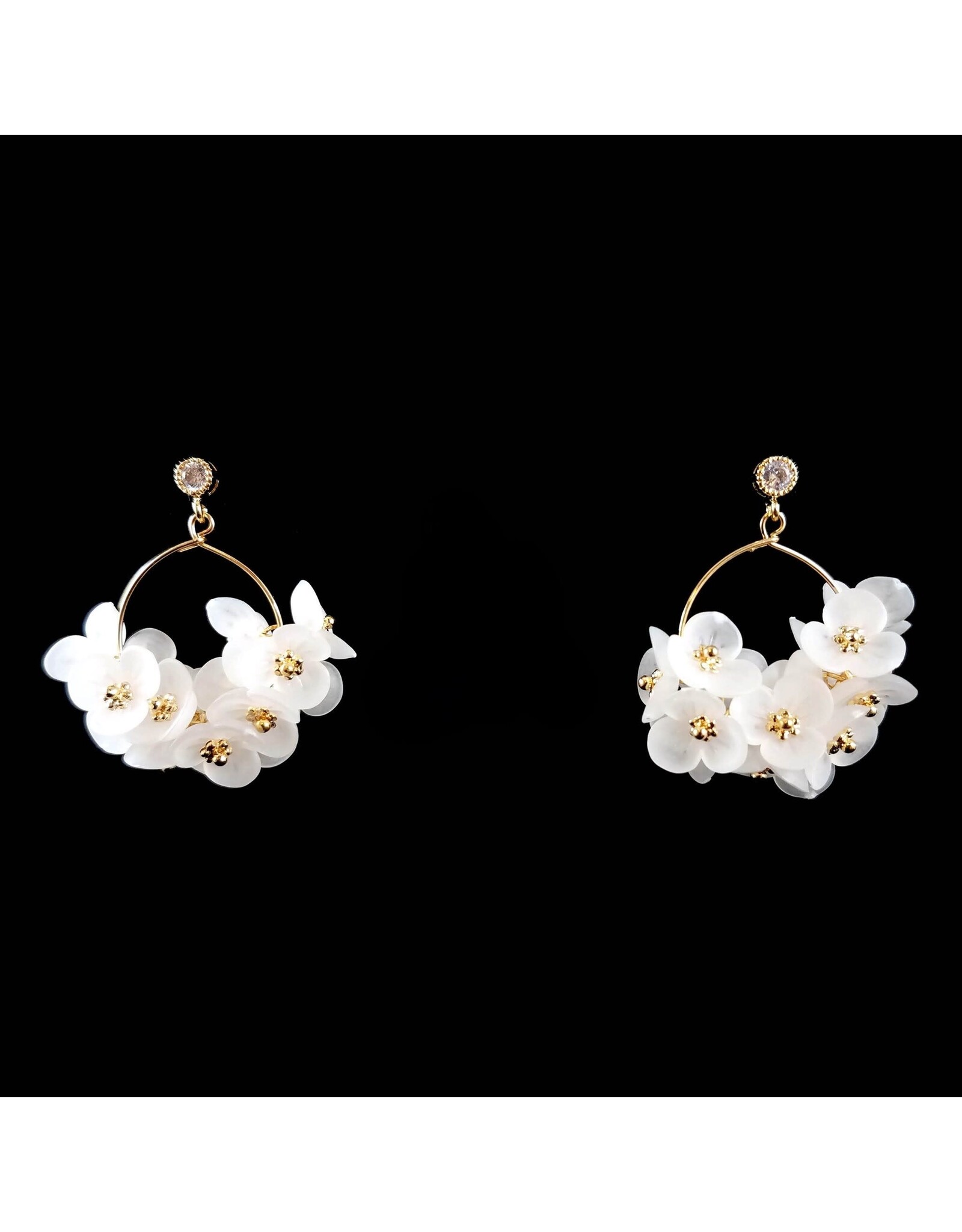 Cherry Blossom Floral Dangle Earrings