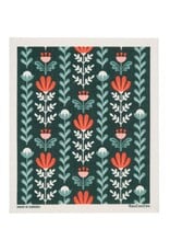 Holiday Folk Flowers Swedish Dishcloth