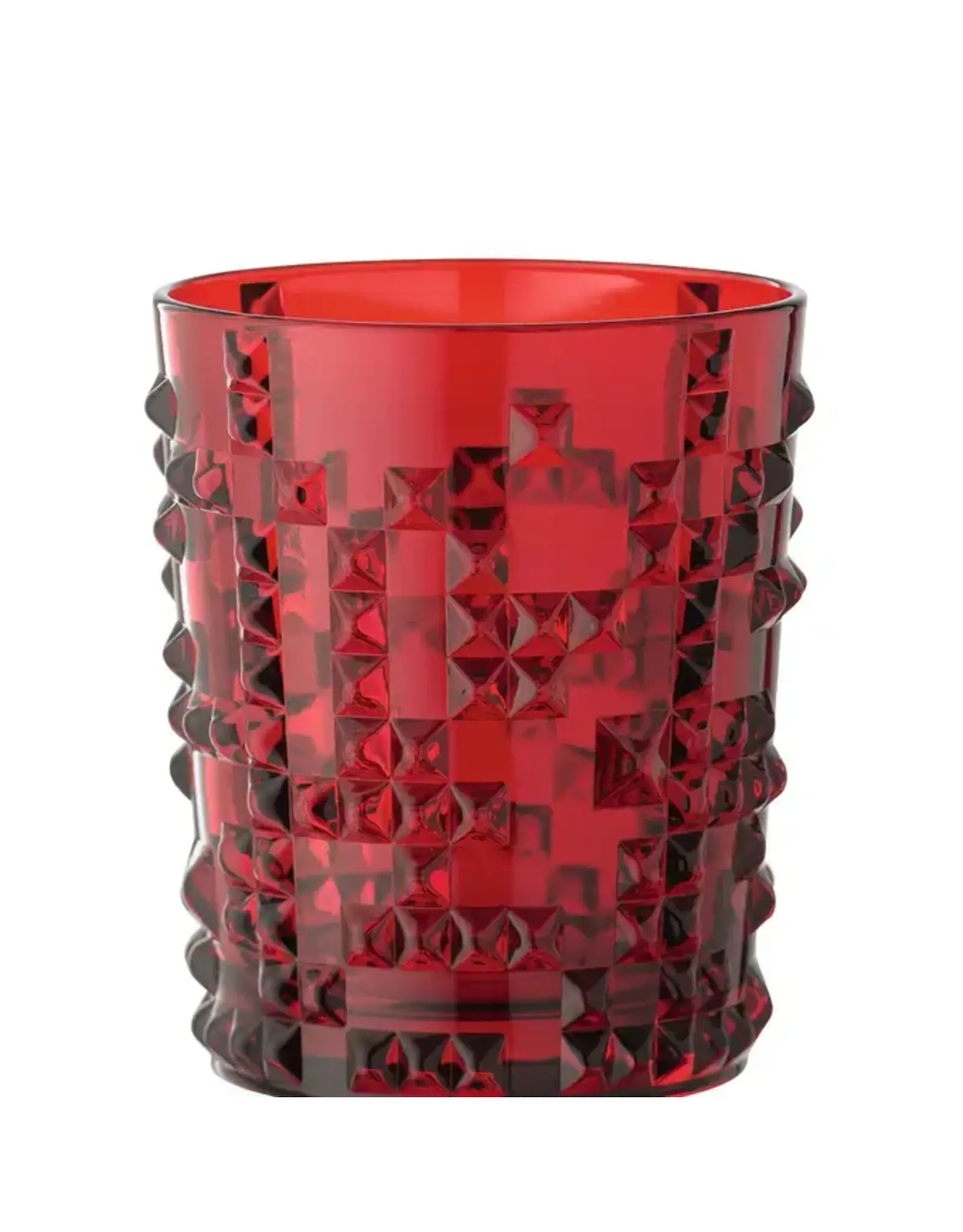 Avant Garde Red Lowball Glass