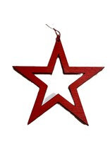 Red Wooden Star Ornament