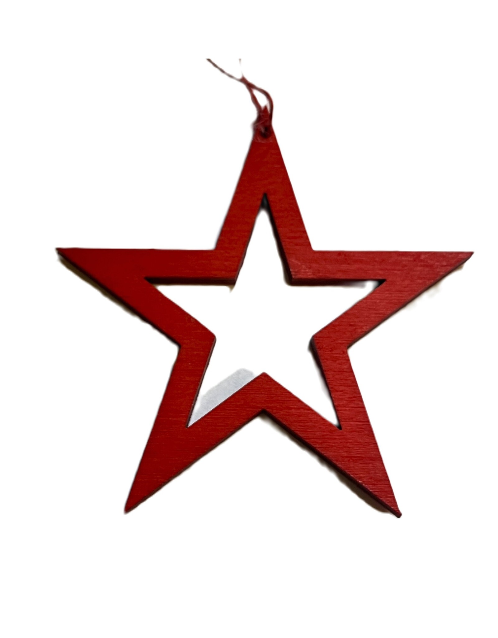 Red Wooden Star Ornament