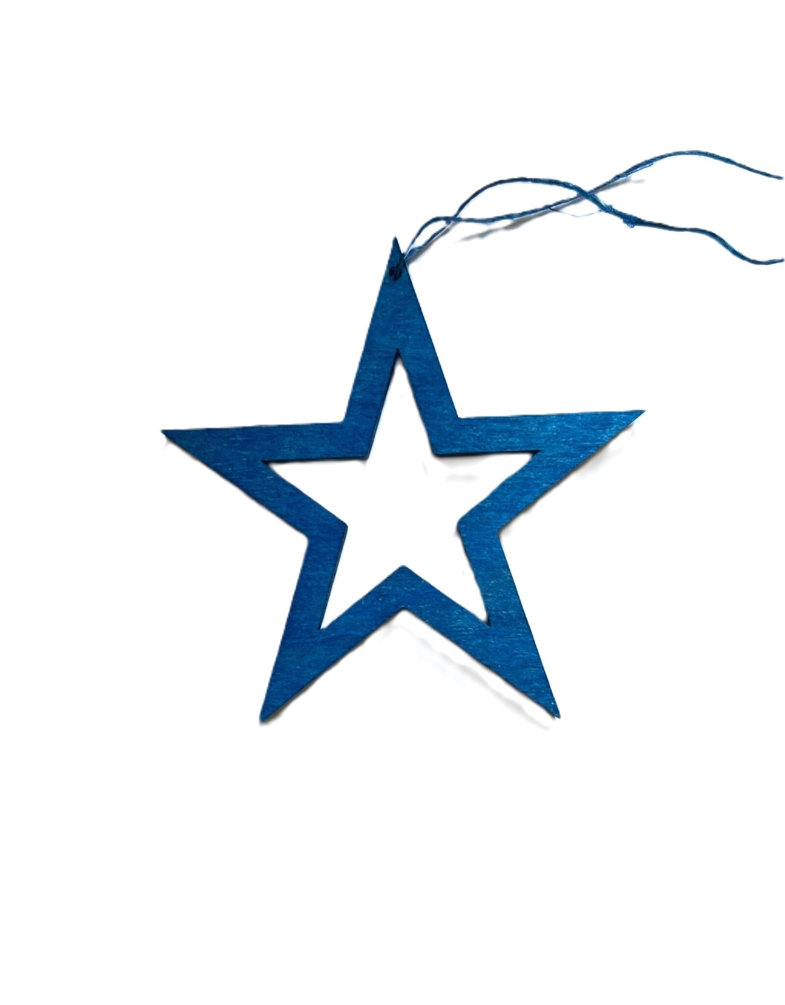 Blue Wooden Star Ornament