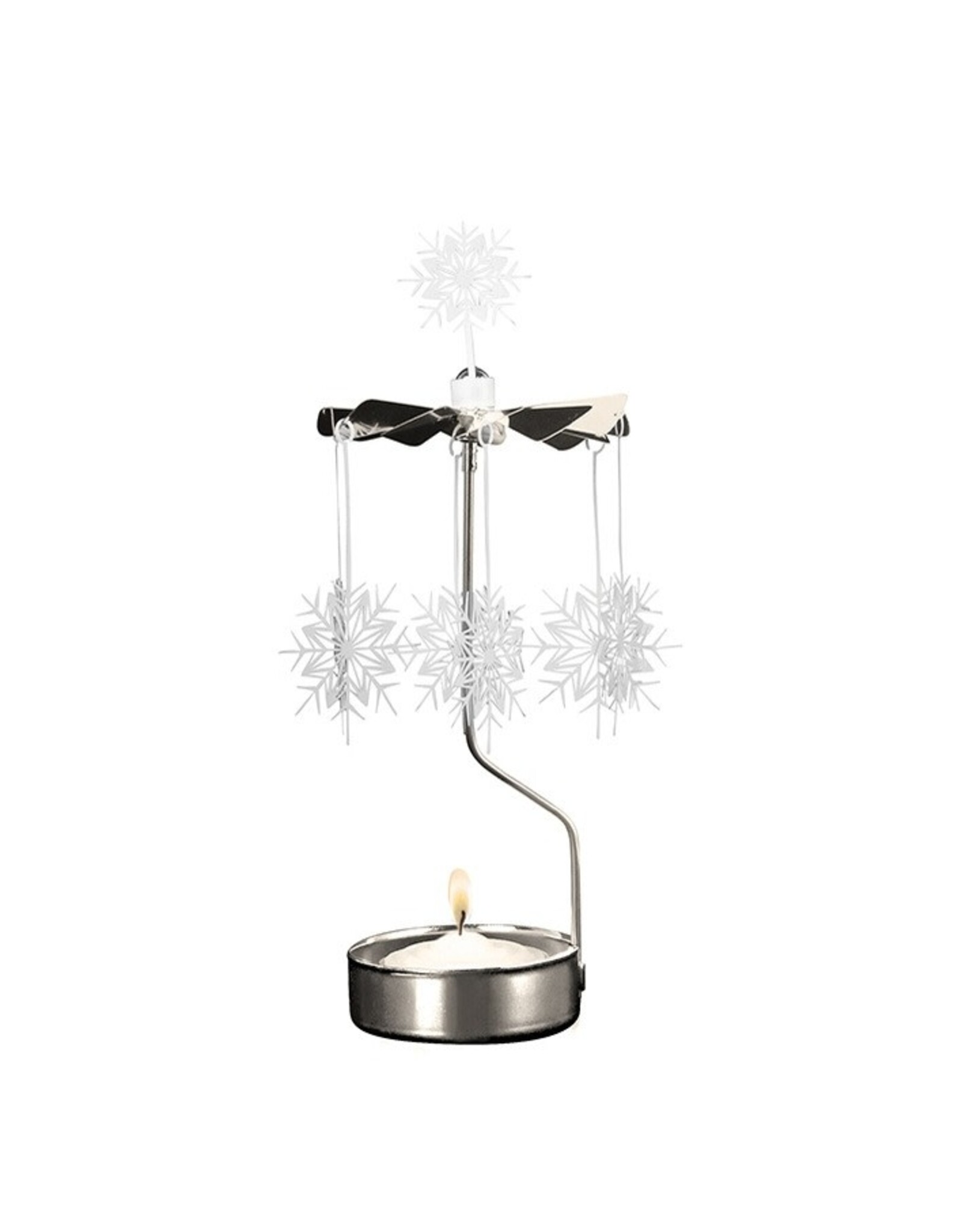 Snowflake Rotary Candle Holder (White)