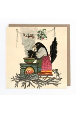 Magpie in Apron Greeting Card