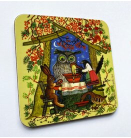 Owl and Magpie Coaster