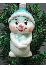 Hand Painted Snowman Glass Ornament