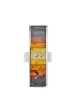 Gradient Mosaic Amber 925 Sterling Silver Adjustable Ring