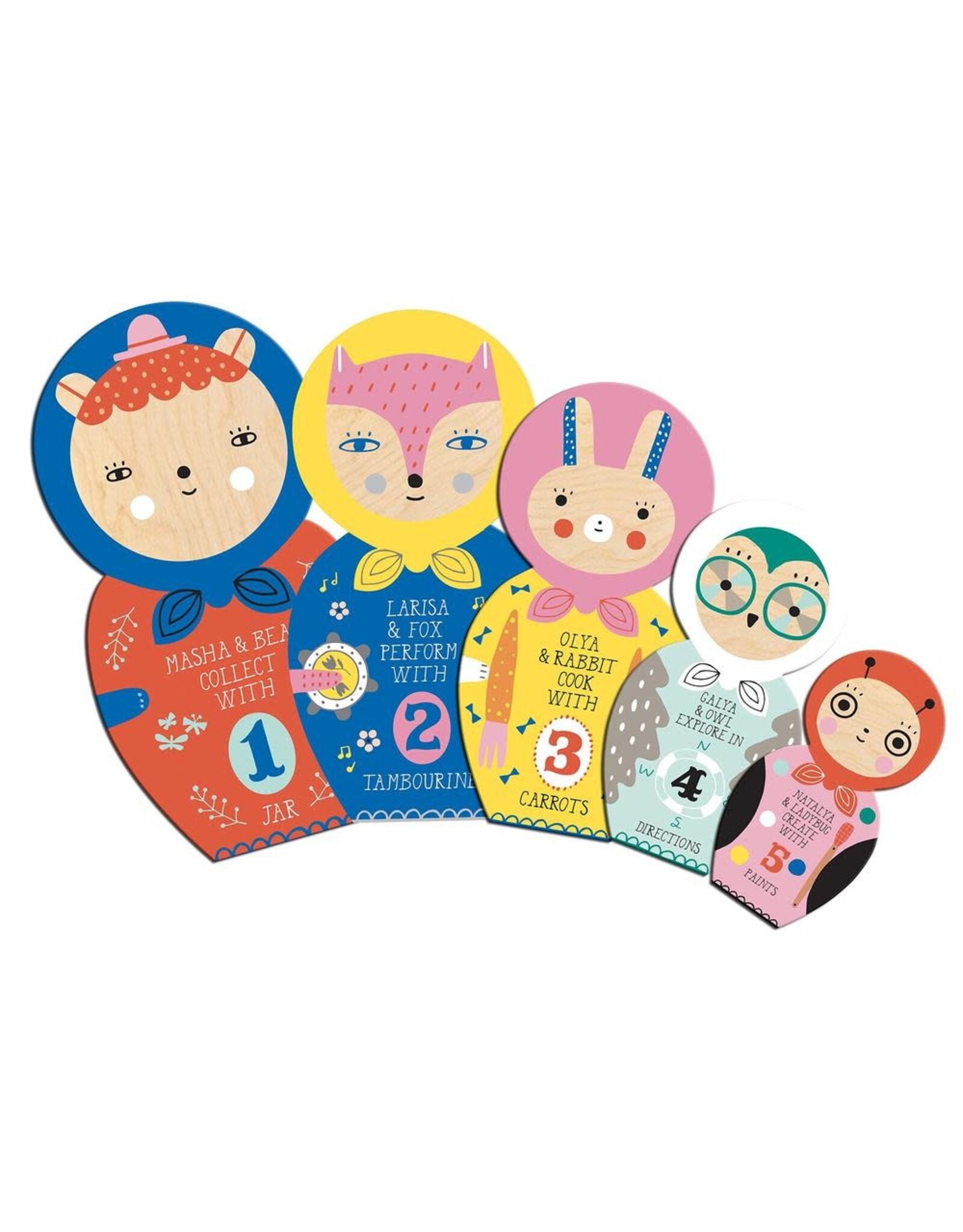 Masha and Her Friends Wooden Nesting Doll Puzzle