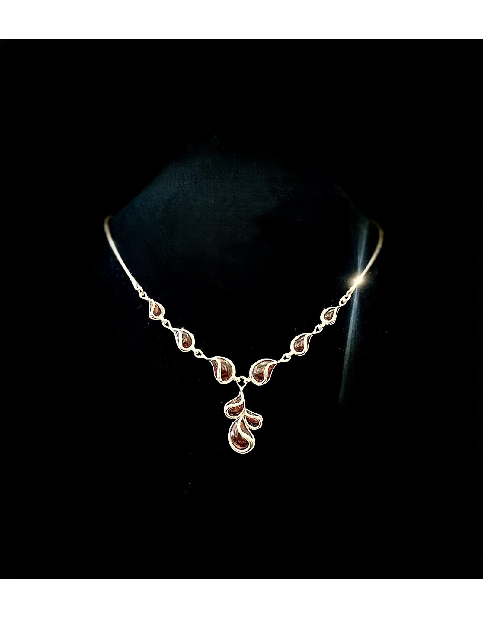 Baltic Amber Sterling Silver Necklace "Interwoven Harmony"