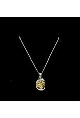 Citrine Baltic Amber Oval Handmade Sterling Silver Pendant