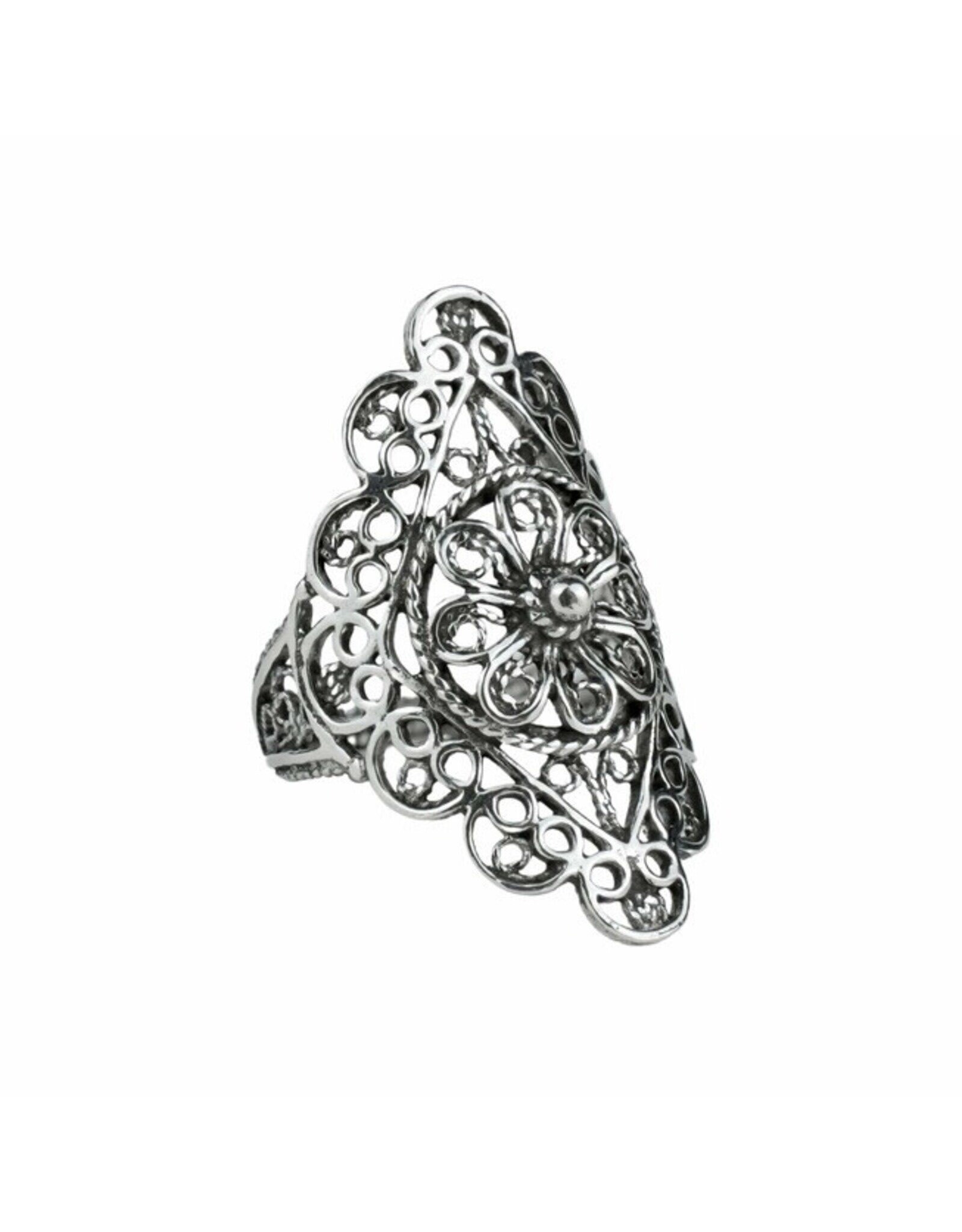 Filigree Lace Sterling Silver Ring Size 9