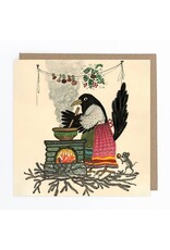 Magpie in Apron Greeting Card