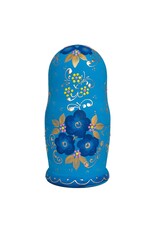 Blue and Gold Matte Finish 5-Piece Nesting Doll