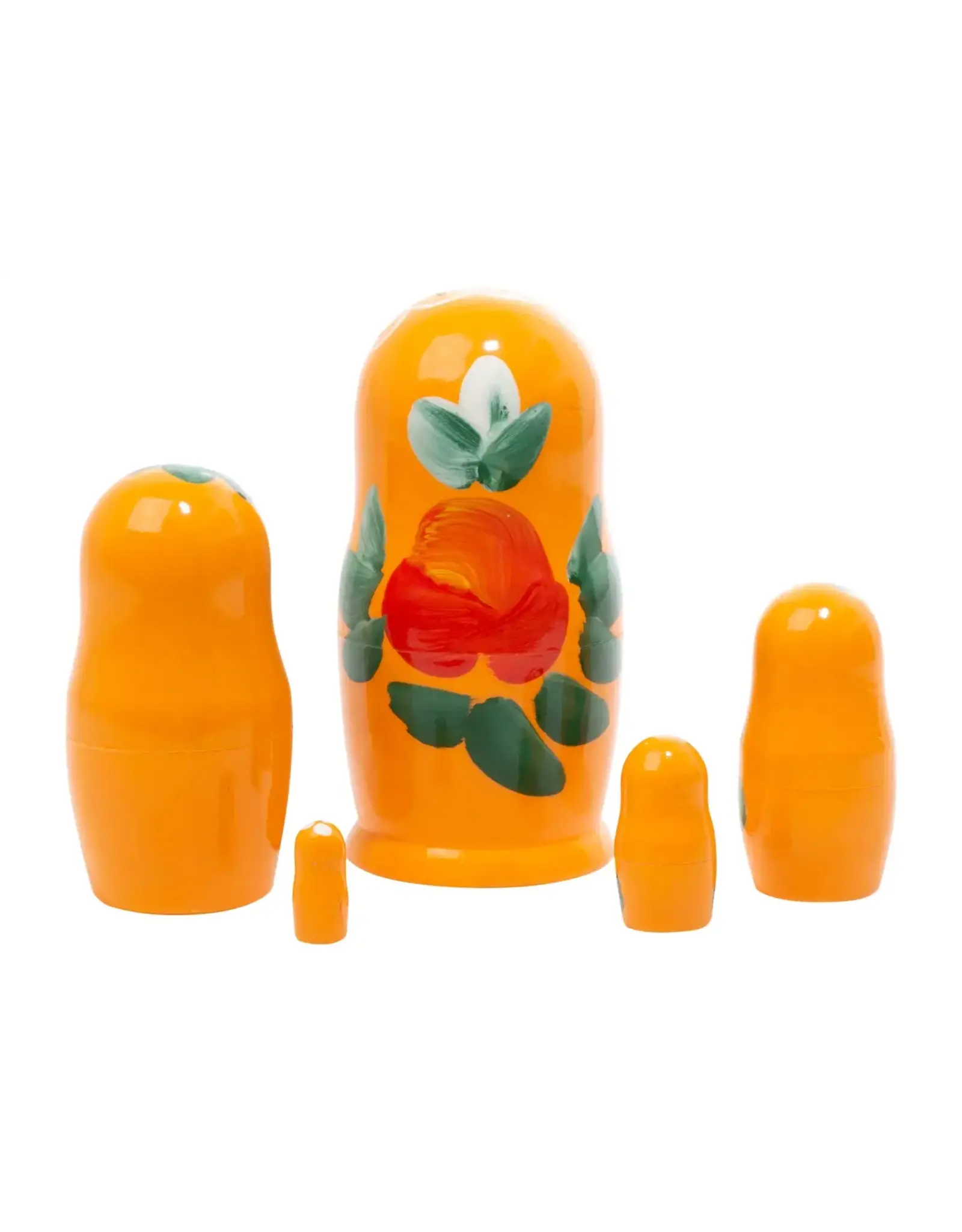 Orange Art Nesting Doll 5 Pc 4"