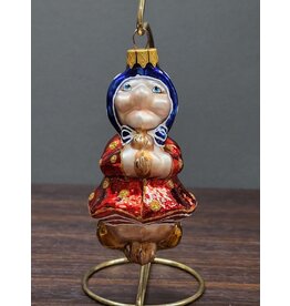 Hand Painted Baba Yaga Glass Ornament