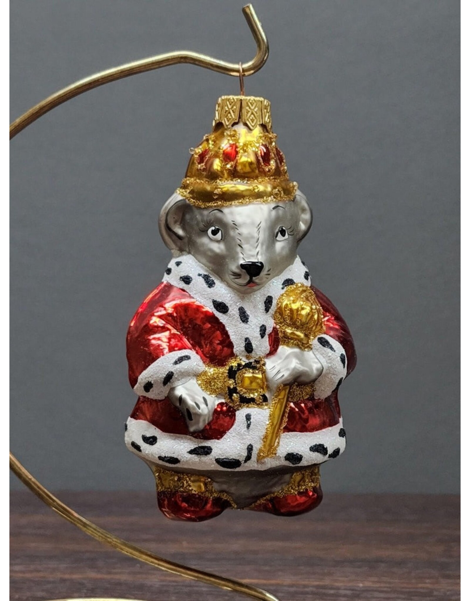 Hand Painted Rat King Glass Ornament