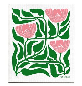 Pink Flower Swedish Dishcloth