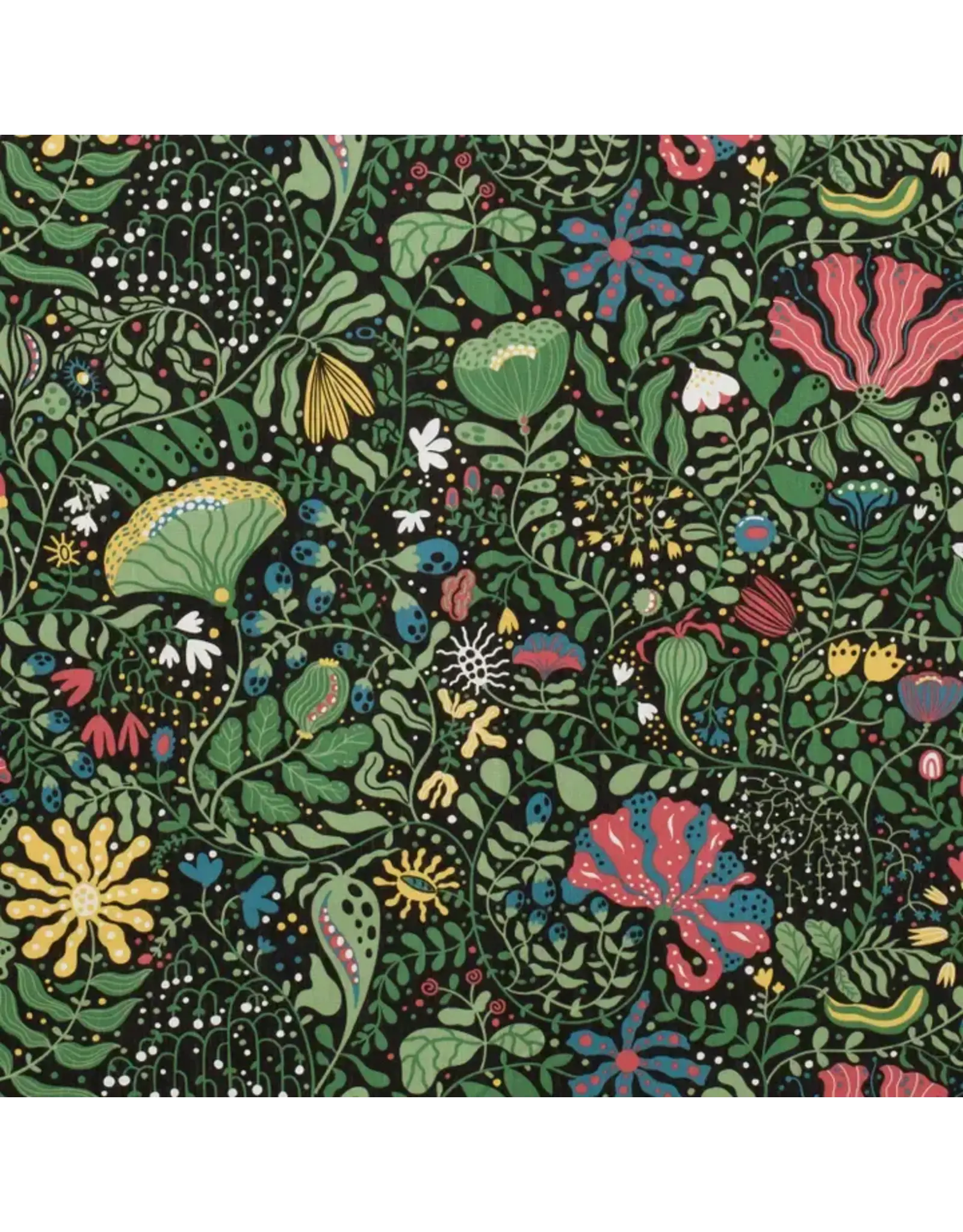 Blooming Tablecloth  in Black  (56" x70")