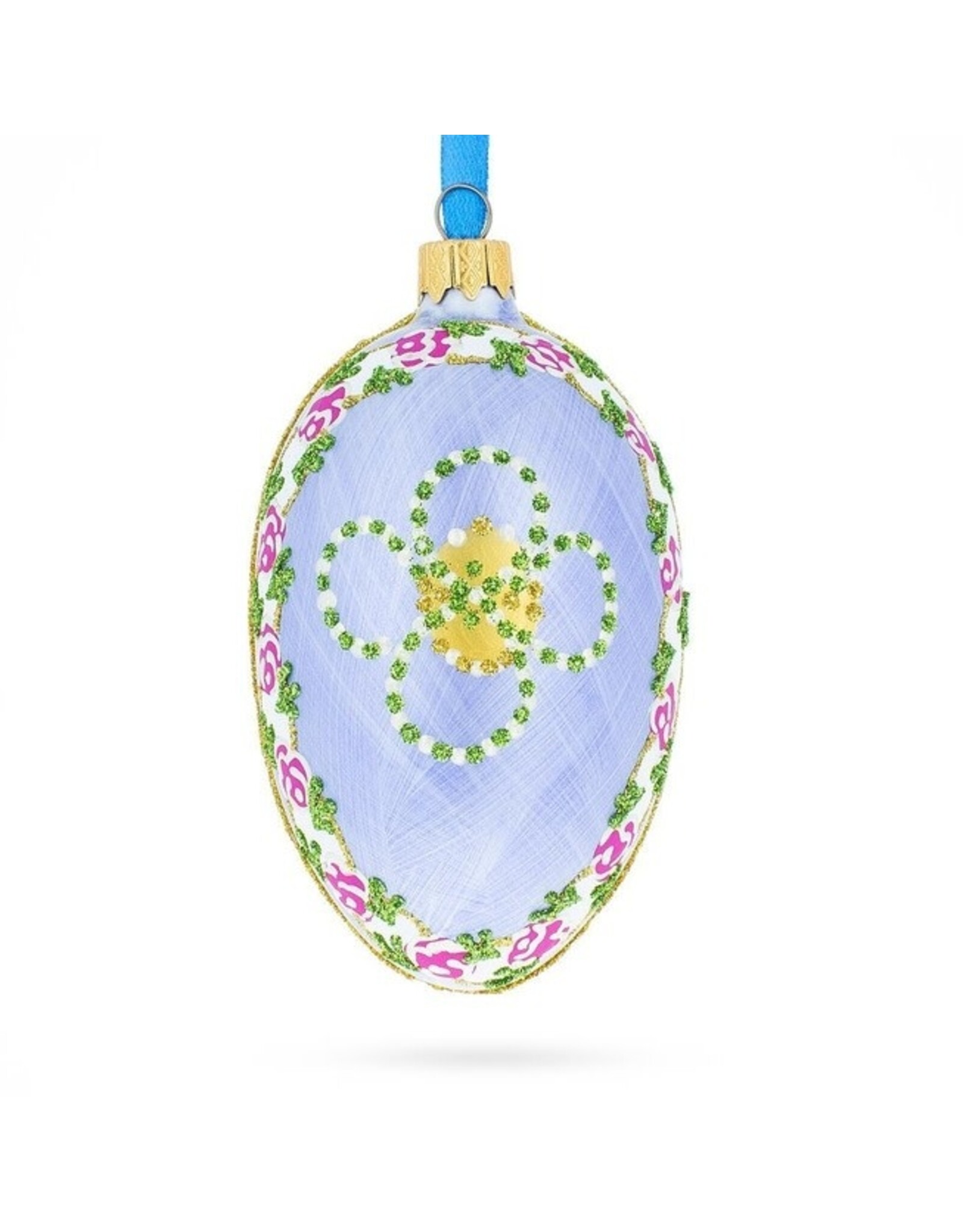 Fabergé Inspired 1907  Garlands Glass Egg Ornament